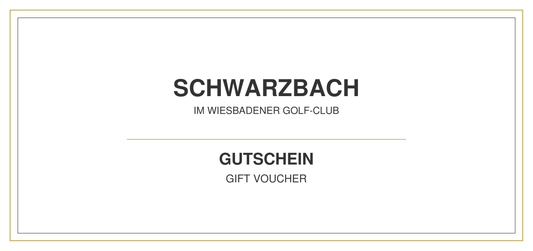 Premium restaurant gift voucher for Schwarzbach at Wiesbaden Golfclub.